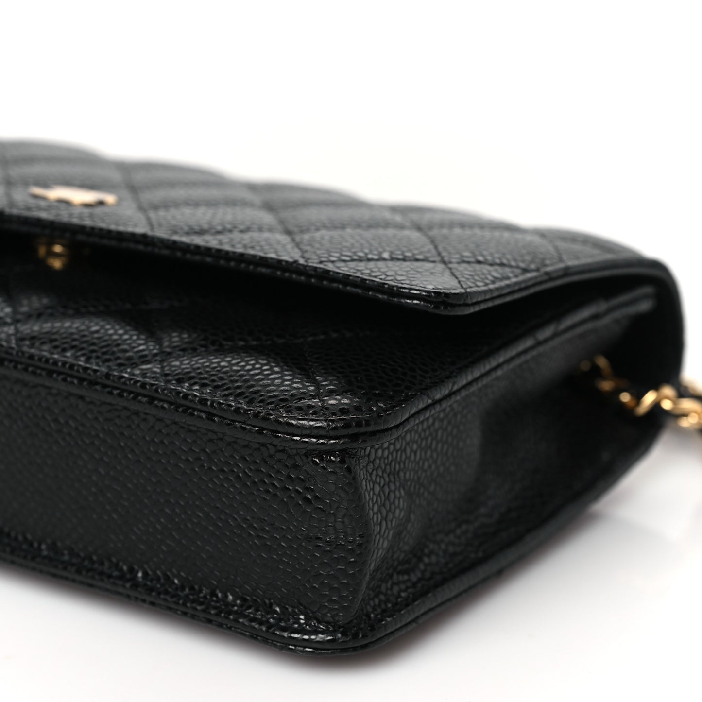 Caviar Quilted Wallet on Chain WOC Black
