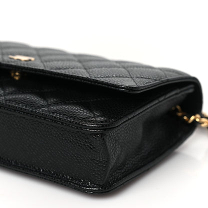Chanel Caviar Quilted Wallet on Chain WOC Black 11 of 12