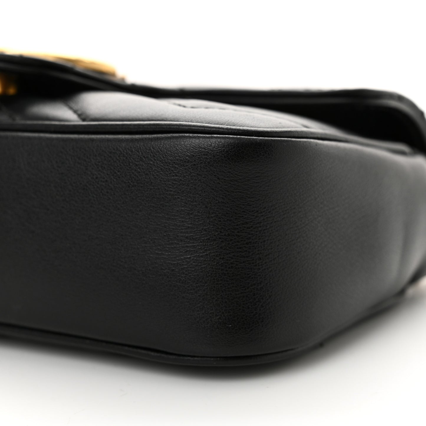 Calfskin Matelasse Super Mini GG Marmont Shoulder Bag Black