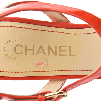 Chanel Patent Camellia Thong Sandals 40.5 Orange 9 of 10