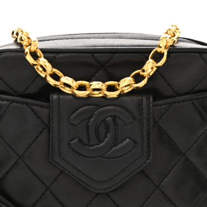 Chanel Lambskin Quilted CC Tassel Camera Case Black 9 of 12