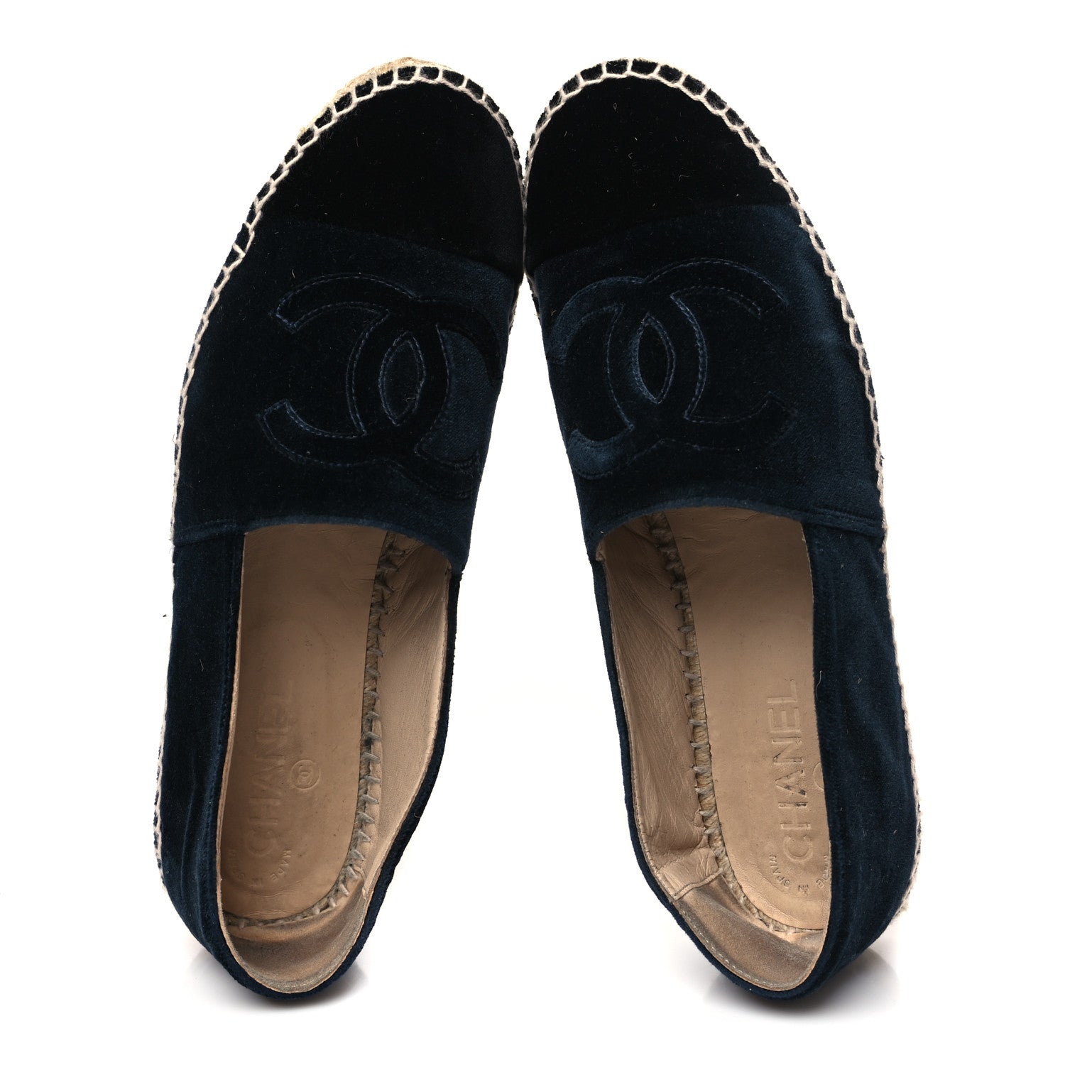 Chanel Velvet CC Espadrilles 41 Dark Navy Black 5 of 9