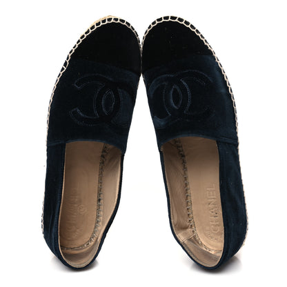 Chanel Velvet CC Espadrilles 41 Dark Navy Black 5 of 9