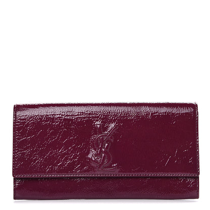 Saint Laurent Textured Patent Calfskin Small Belle De Jour Clutch Purple 1 of 7