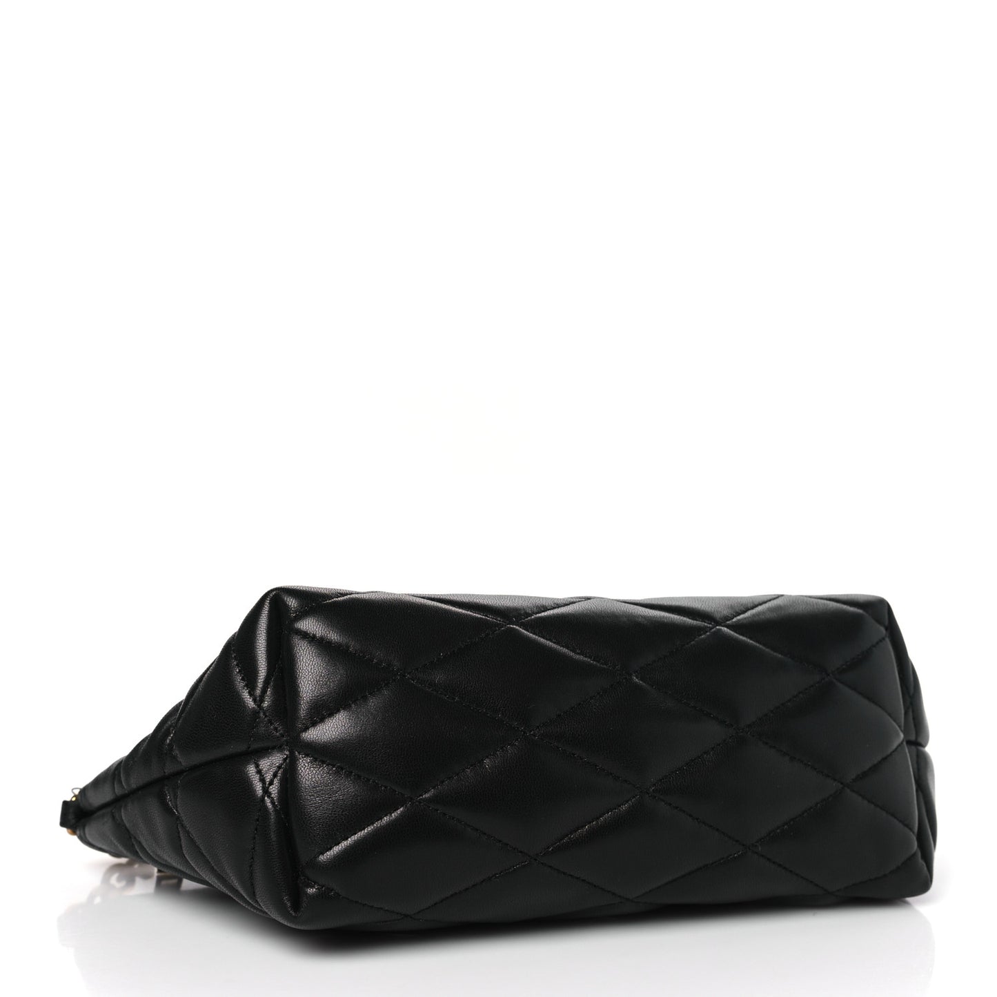 Lambskin Quilted Gaby Zipped Shoulder Bag Black