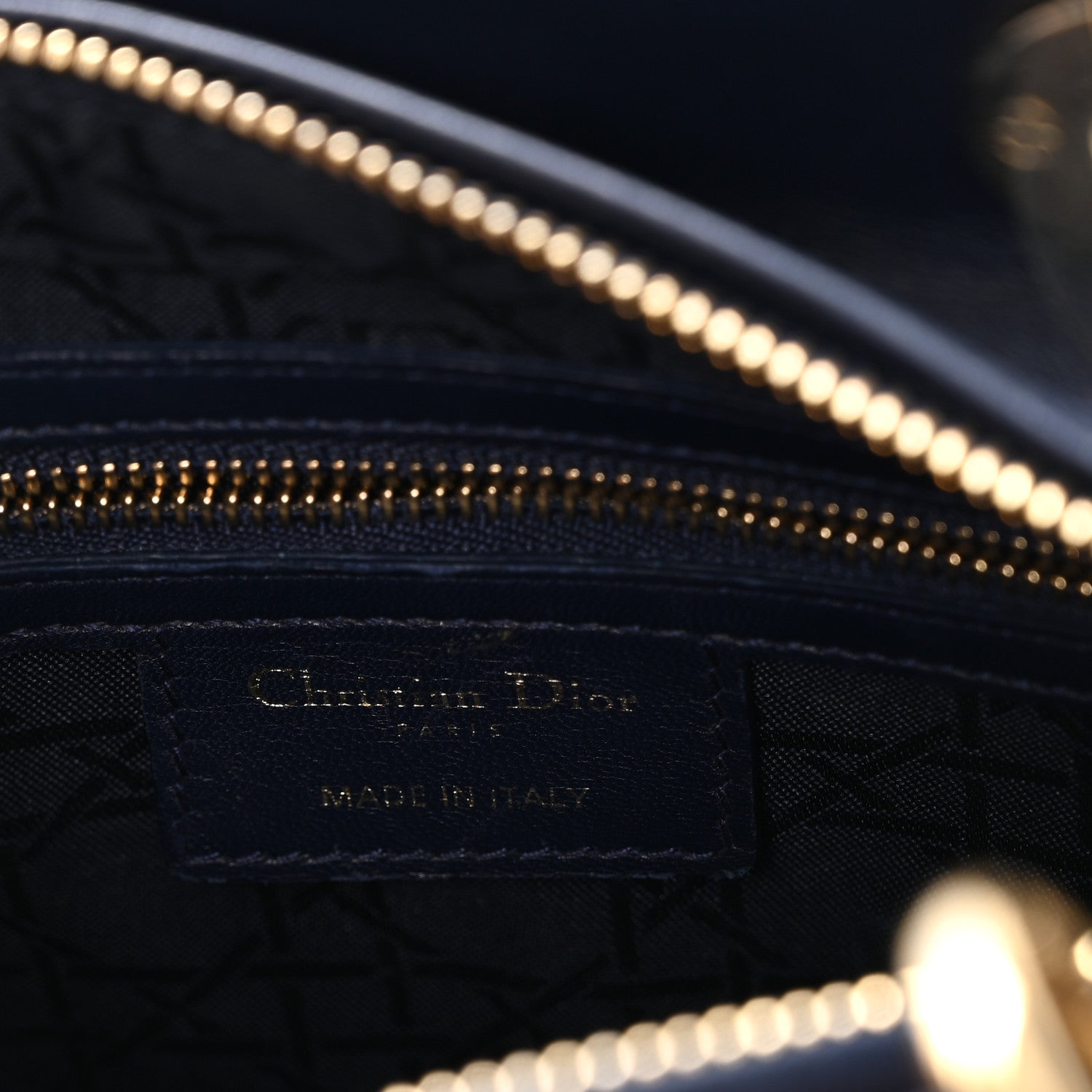Christian Dior Lambskin Cannage Medium Lady Dior Navy Blue 6 of 11