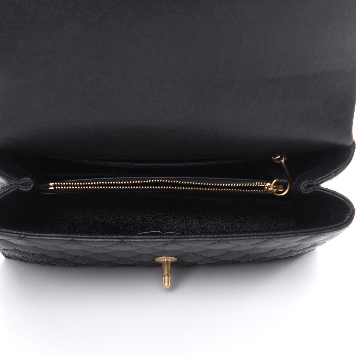 Chanel Caviar Lizard Embossed Quilted Small Coco Handle Flap Black 5 of 10