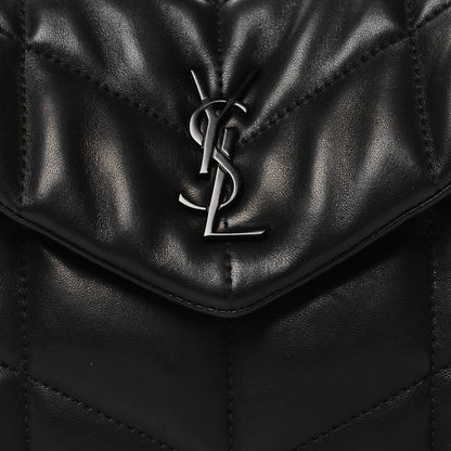 Saint Laurent Calfskin Quilted Toy Loulou Puffer Monogram Monochrome Chain Satchel Black 8 of 10