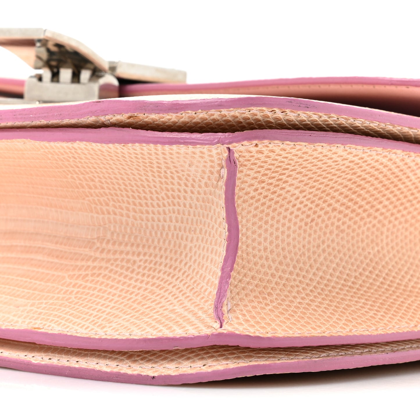 Lizard Medium Classic Box Flap Bag Pink