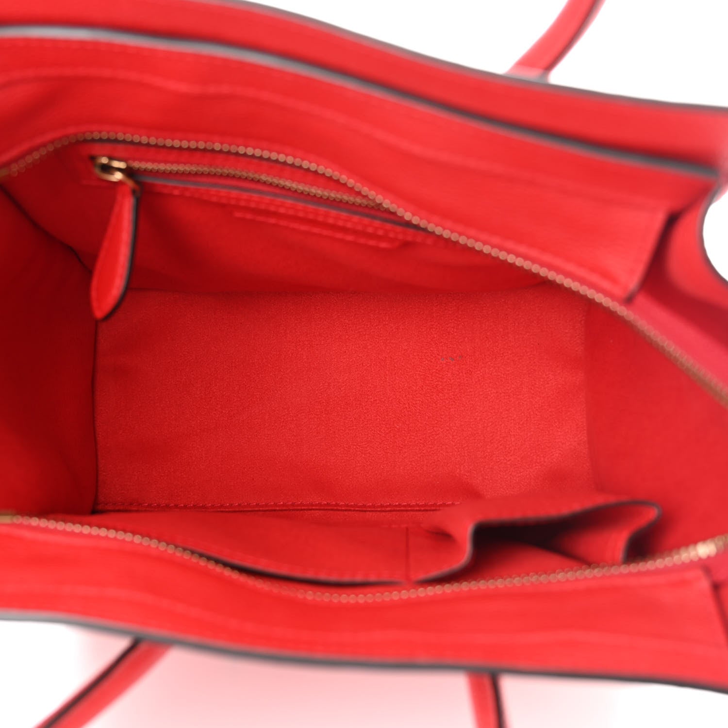 Celine Drummed Calfskin Micro Luggage Coquelicot 5 of 17