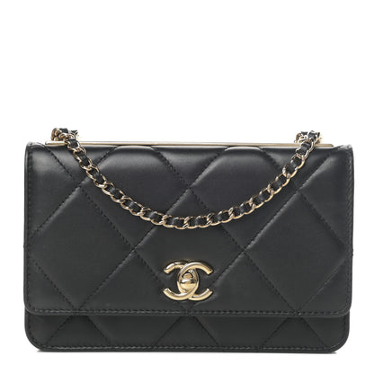Chanel Lambskin Quilted Trendy CC Wallet On Chain WOC Black 1 of 15