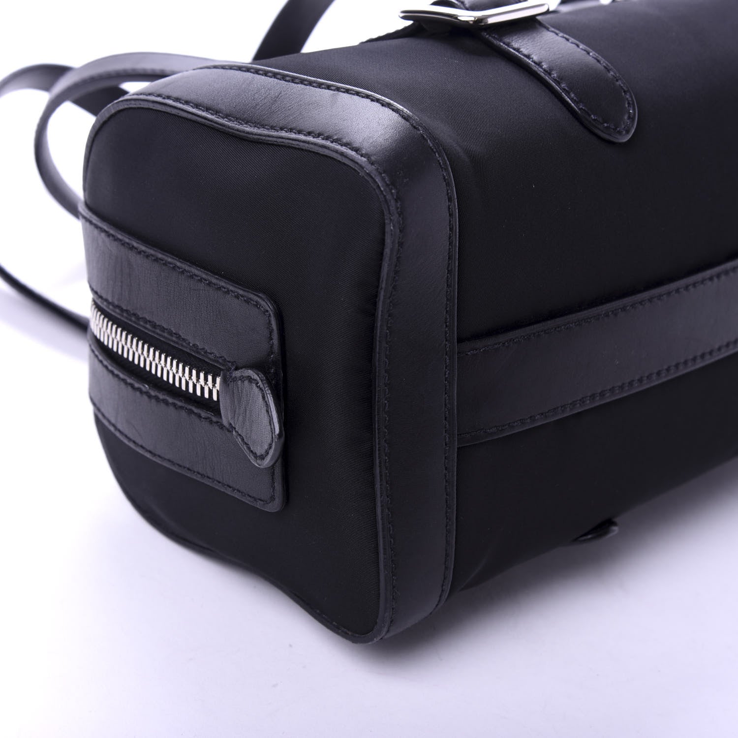 Prada Tessuto Nylon Soft Calf Satchel Black 7 of 8