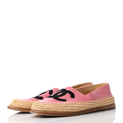 Chanel Lambskin Grosgrain CC Espadrilles 39 Pink 3 of 8