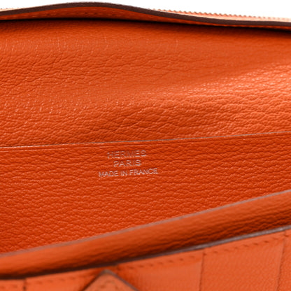 Hermes Chevre Mysore Bearn Gusset Wallet Orange 6 of 10