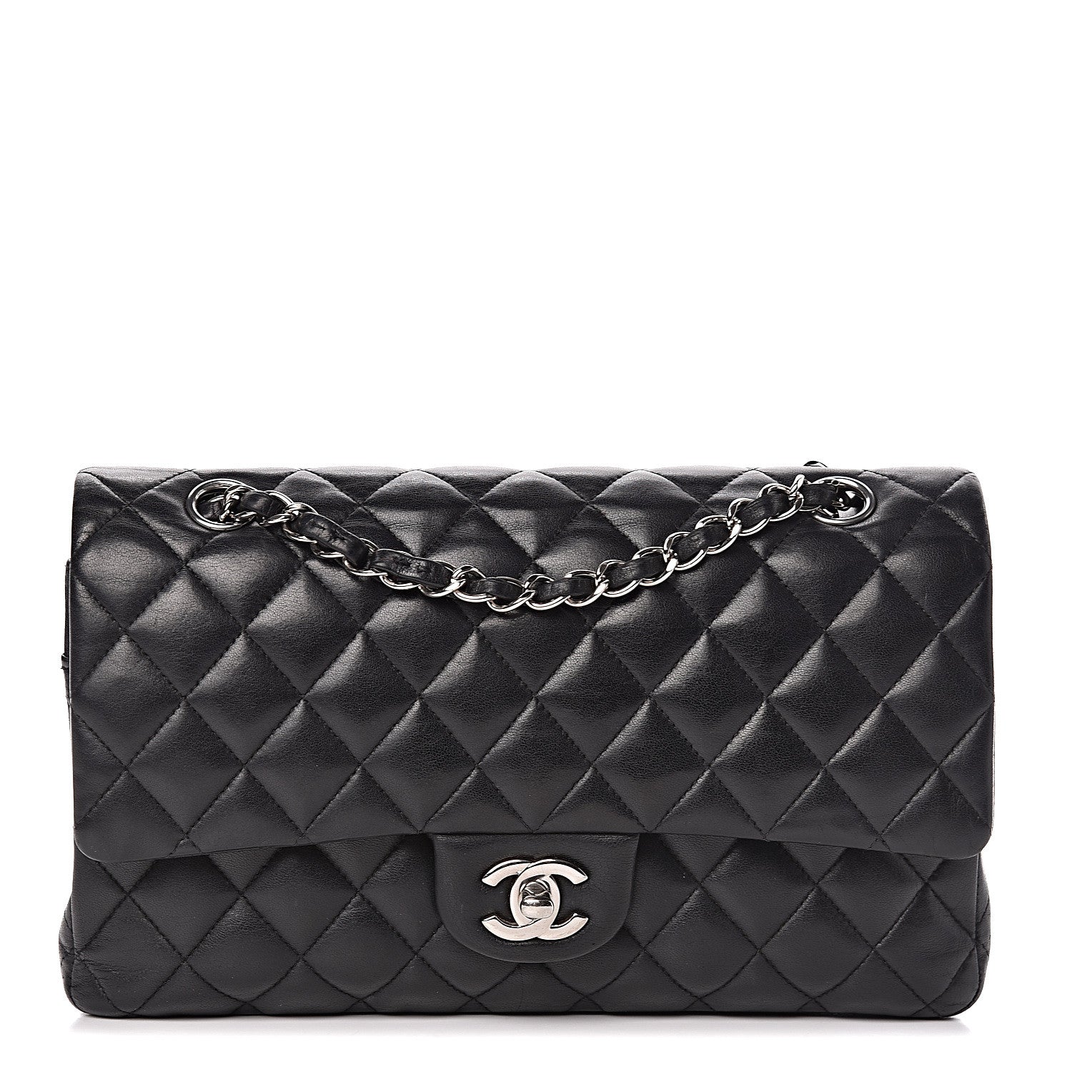 Chanel Lambskin Quilted Medium Double Flap Black 1 of 18