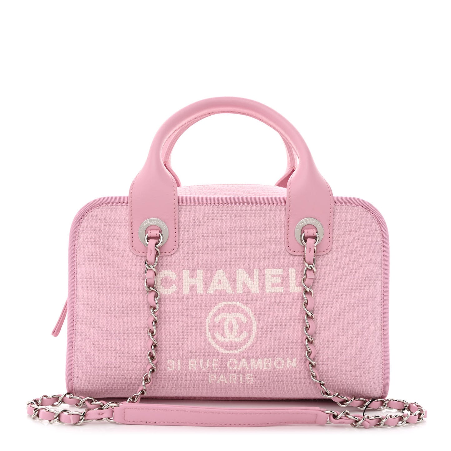 Canvas Deauville Small Bowling Bag Pink