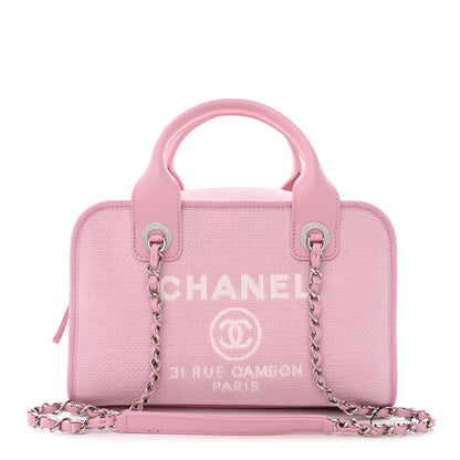 Chanel Canvas Deauville Small Bowling Bag Pink 1 of 10