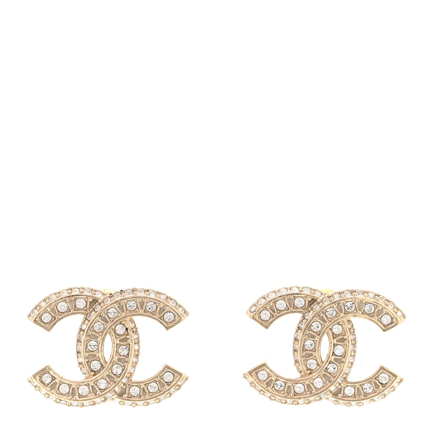 Crystal Timeless CC Earrings Light Gold
