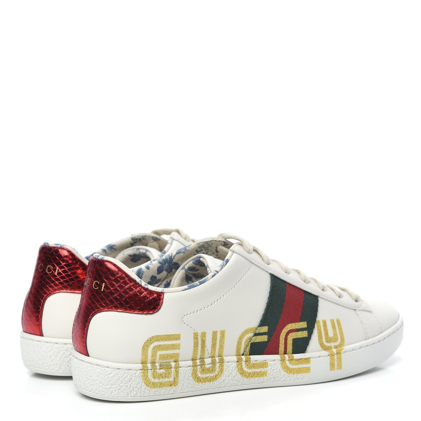 X SEGA Calfskin Ayers Web Guccy Womens Ace Sneakers 36 White