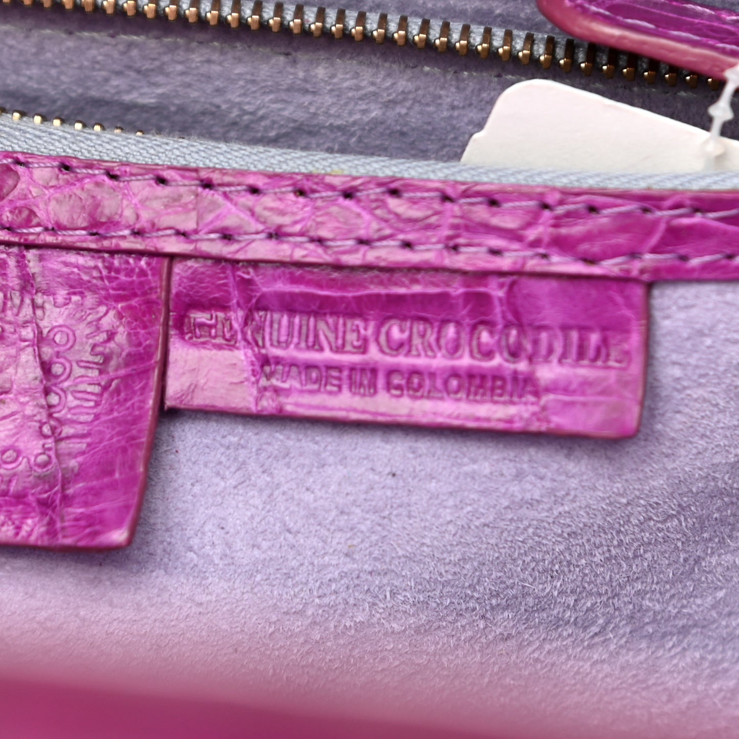 Crocodile Satchel Fuchsia