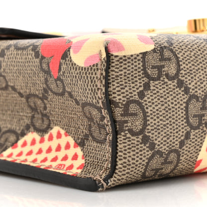 Gucci GG Supreme Monogram Les Pommes Mini Padlock Top Handle Shoulder Bag Beige Ebony Multicolor Cotton Candy Pink 10 of 18