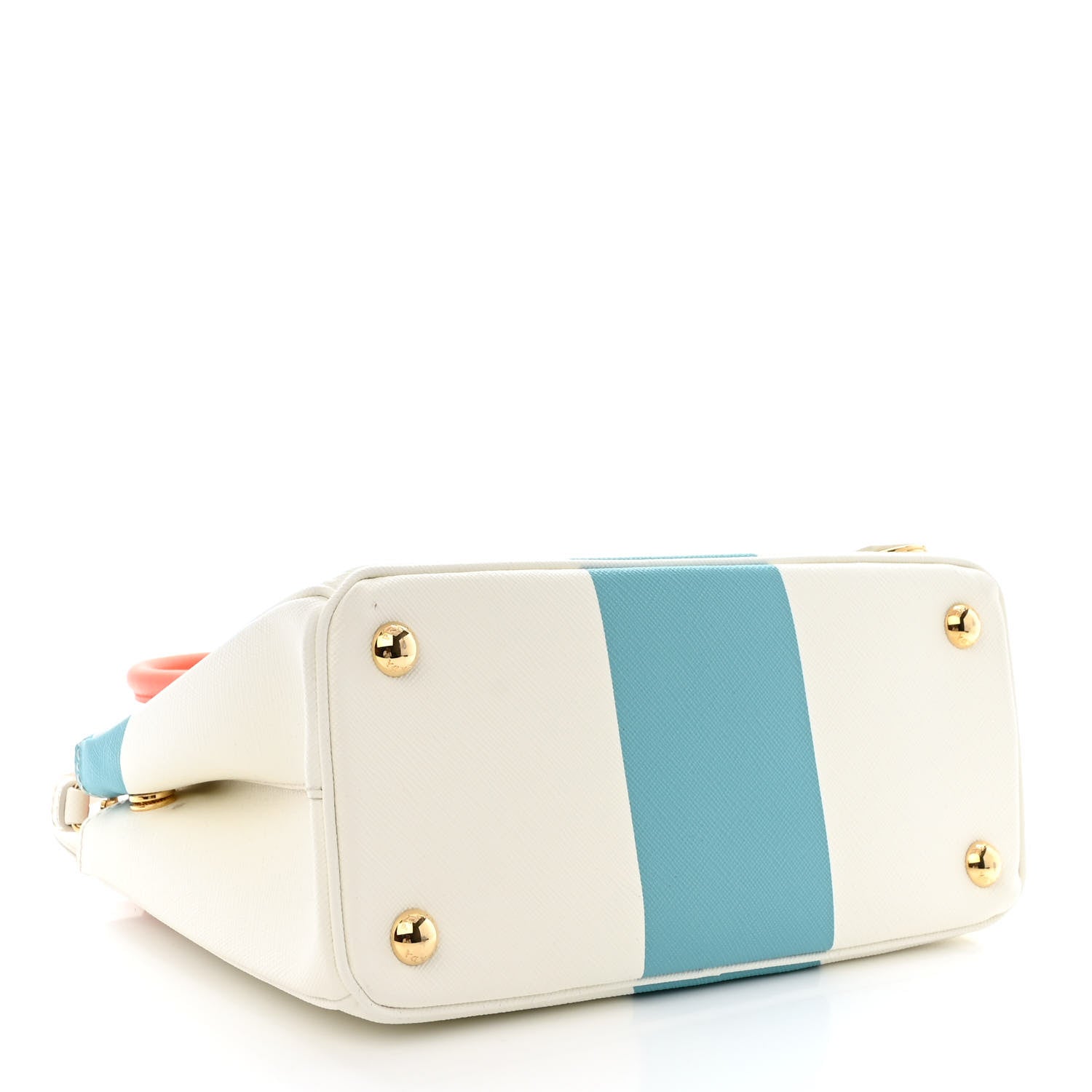 Prada X ALEX DA CORTE Saffiano Special Edition Small Galleria Double Zip Tote White Arancio 4 of 10
