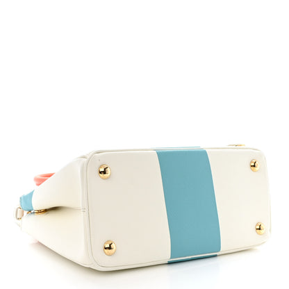 Prada X ALEX DA CORTE Saffiano Special Edition Small Galleria Double Zip Tote White Arancio 4 of 10