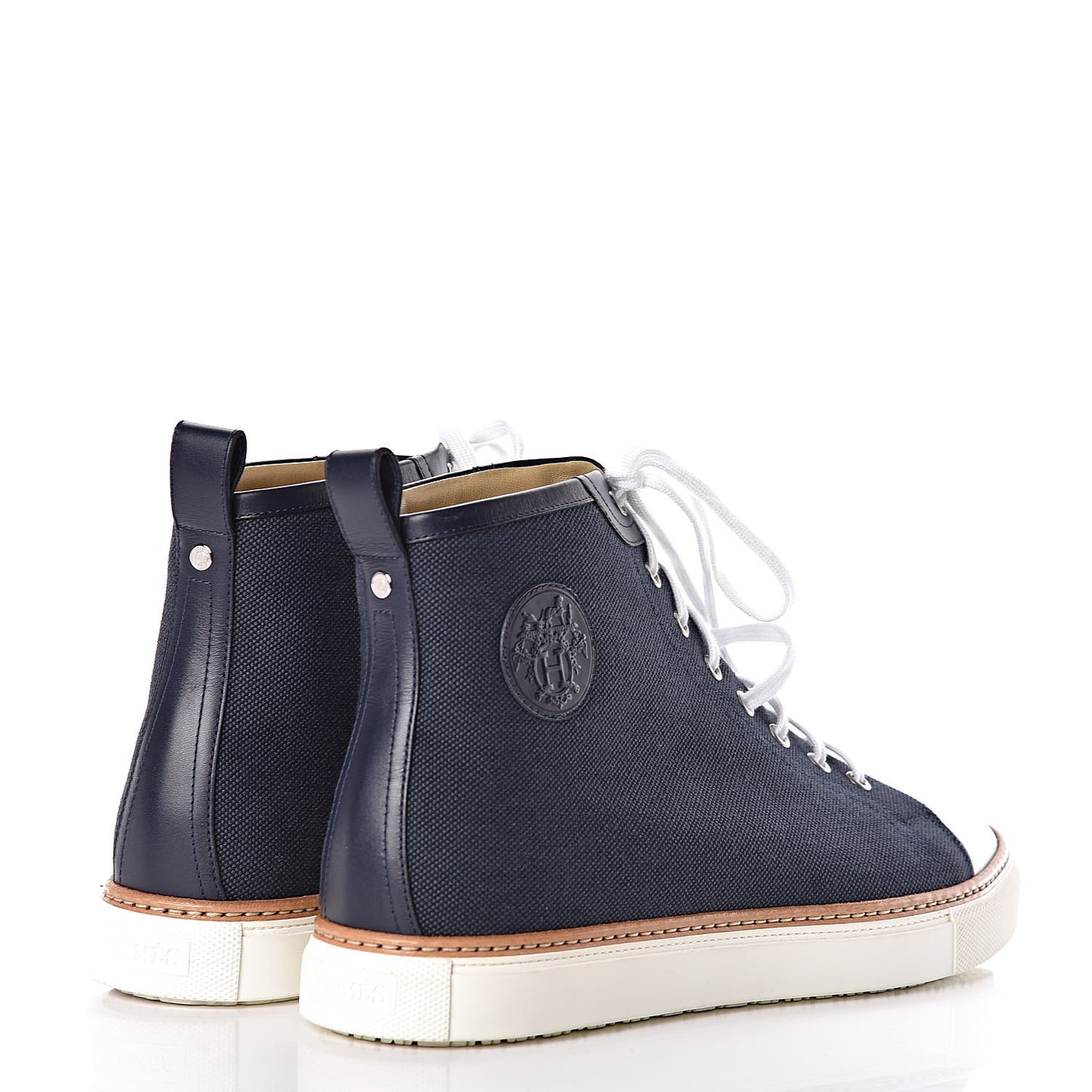Fabric Calfskin Mens Jimmy High Top Sneakers 43.5 Denim Fonce Marine