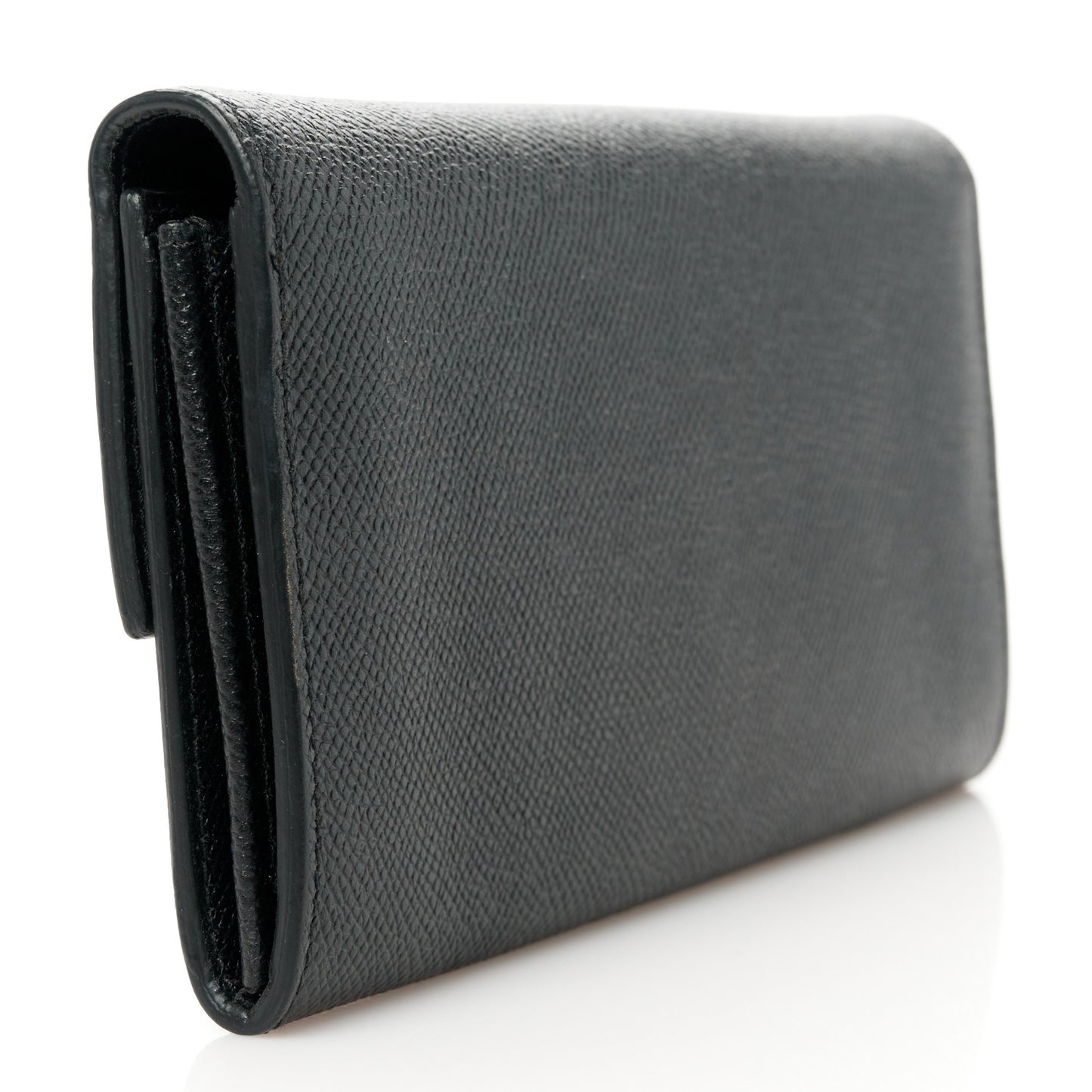 Calfskin Continental Flap Wallet Black