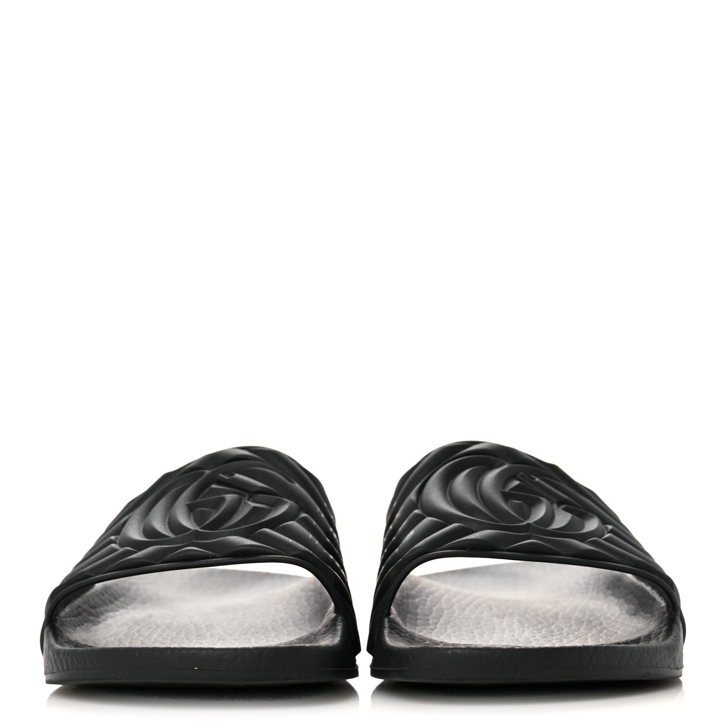 Gucci Rubber Matelasse Womens Slide Sandals 35 Black 2 of 10