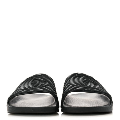 Gucci Rubber Matelasse Womens Slide Sandals 35 Black 2 of 10