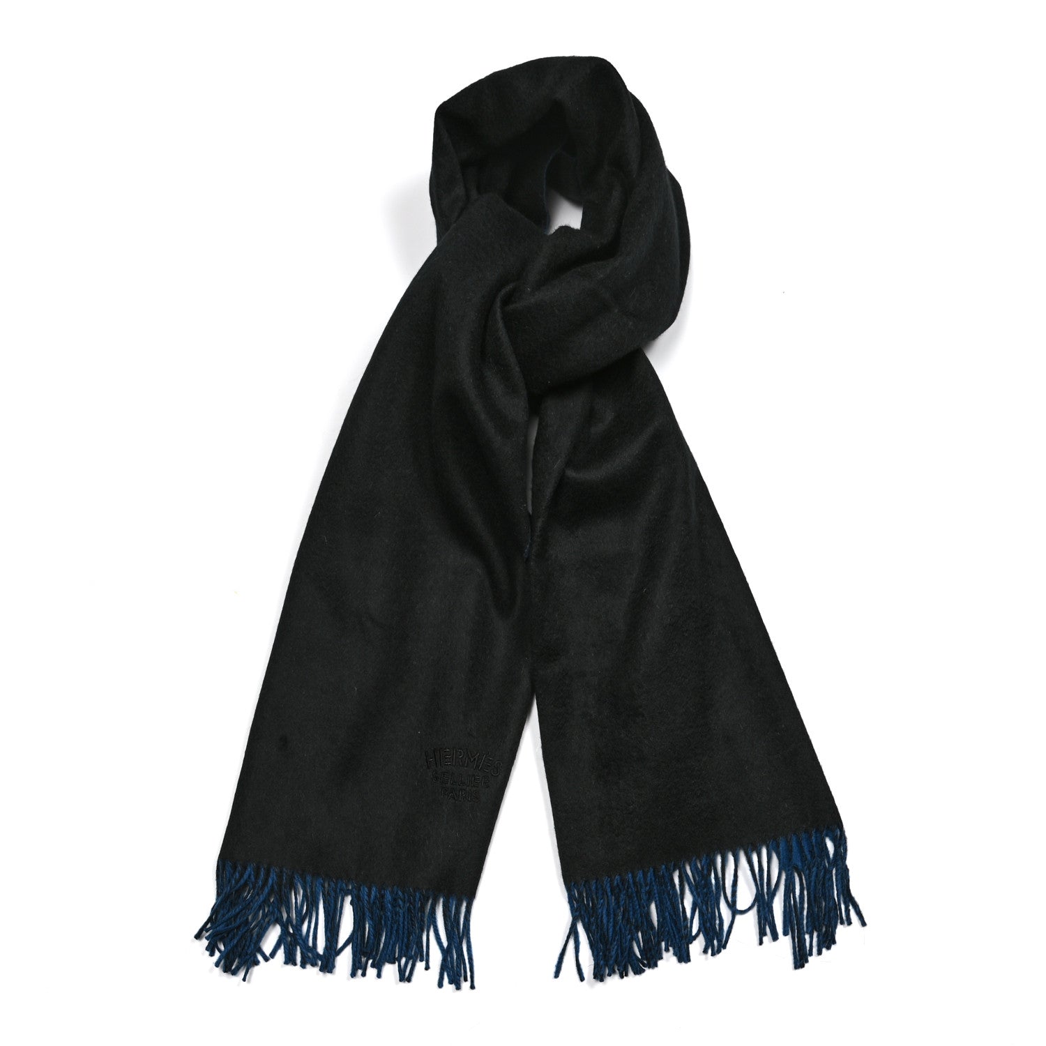 Hermes Cashmere Fringe Double Face Stole 1 of 4