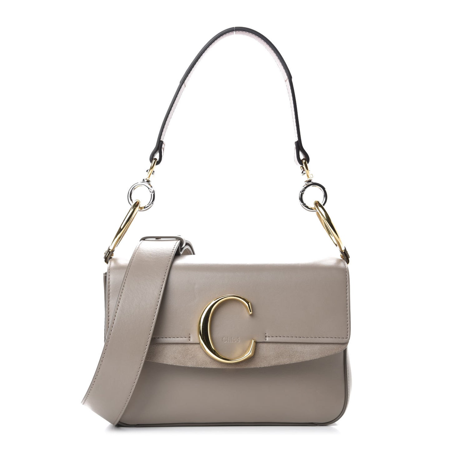 Calfskin Small C Double Carry Motty Grey