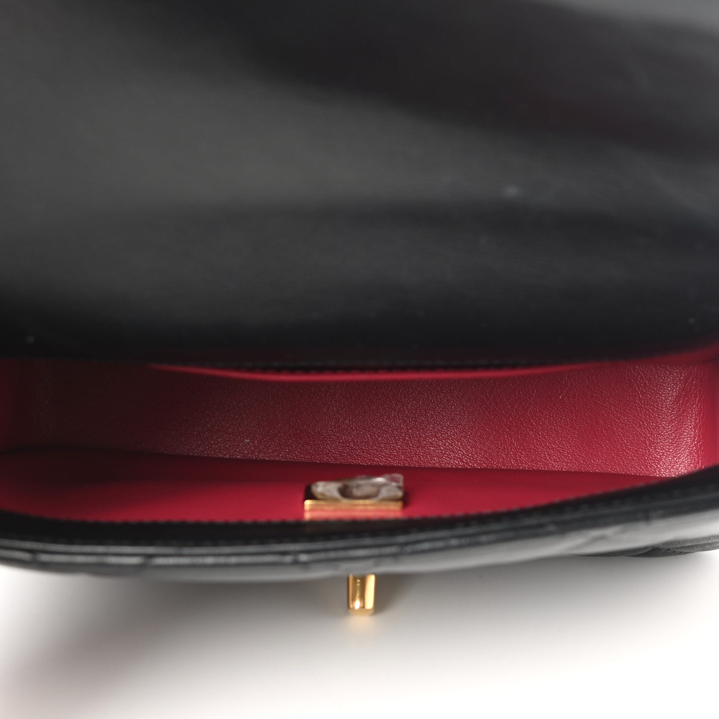 Lambskin Enamel Quilted Mini Pending CC Square Flap Black