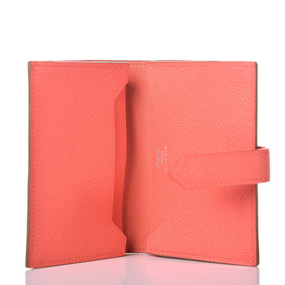 Hermes Epsom Bearn Card Holder Wallet Rose Jaipur 5 of 7
