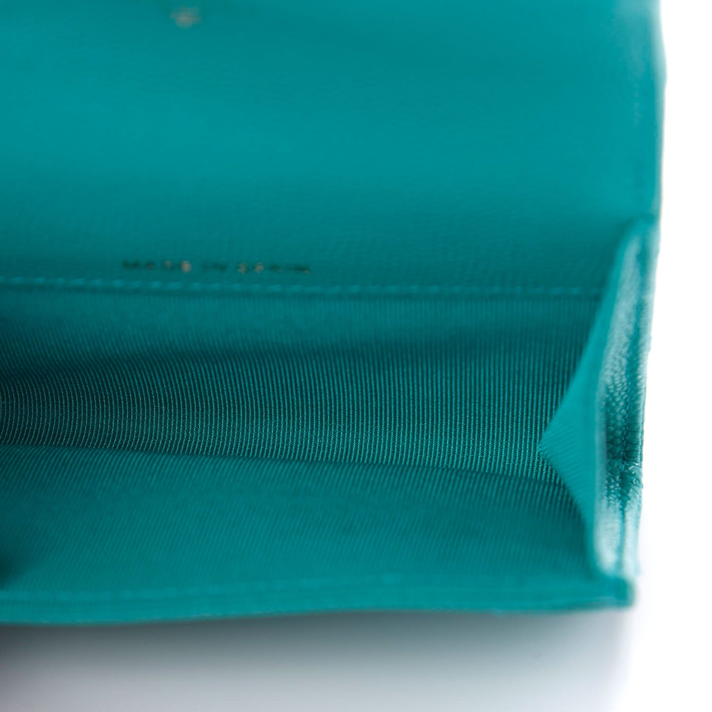 Caviar Quilted Flap Card Holder Turquoise