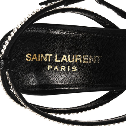 Saint Laurent Satin Crystal Ava 105 Sandals 38.5 Black 7 of 8