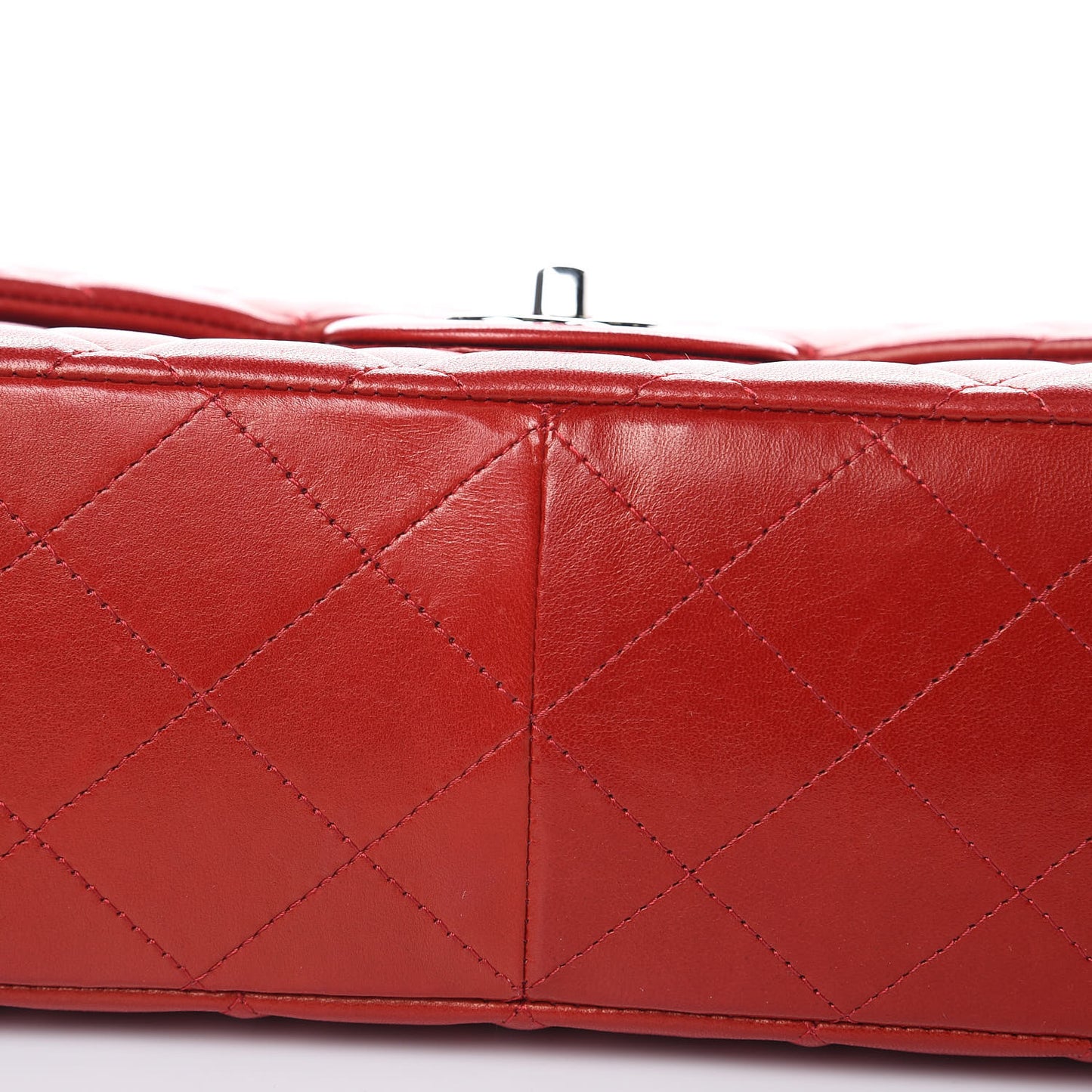Lambskin Quilted Jumbo Single Flap Red