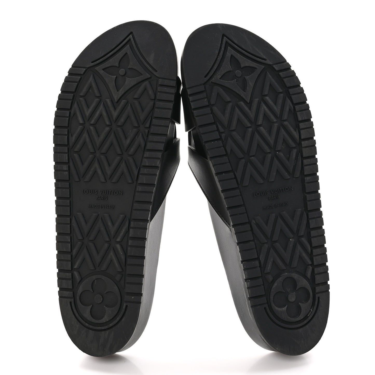 Calfskin LV Isola Flat Sandals 39 Black
