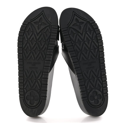 Louis Vuitton Calfskin LV Isola Flat Sandals 39 Black 5 of 9