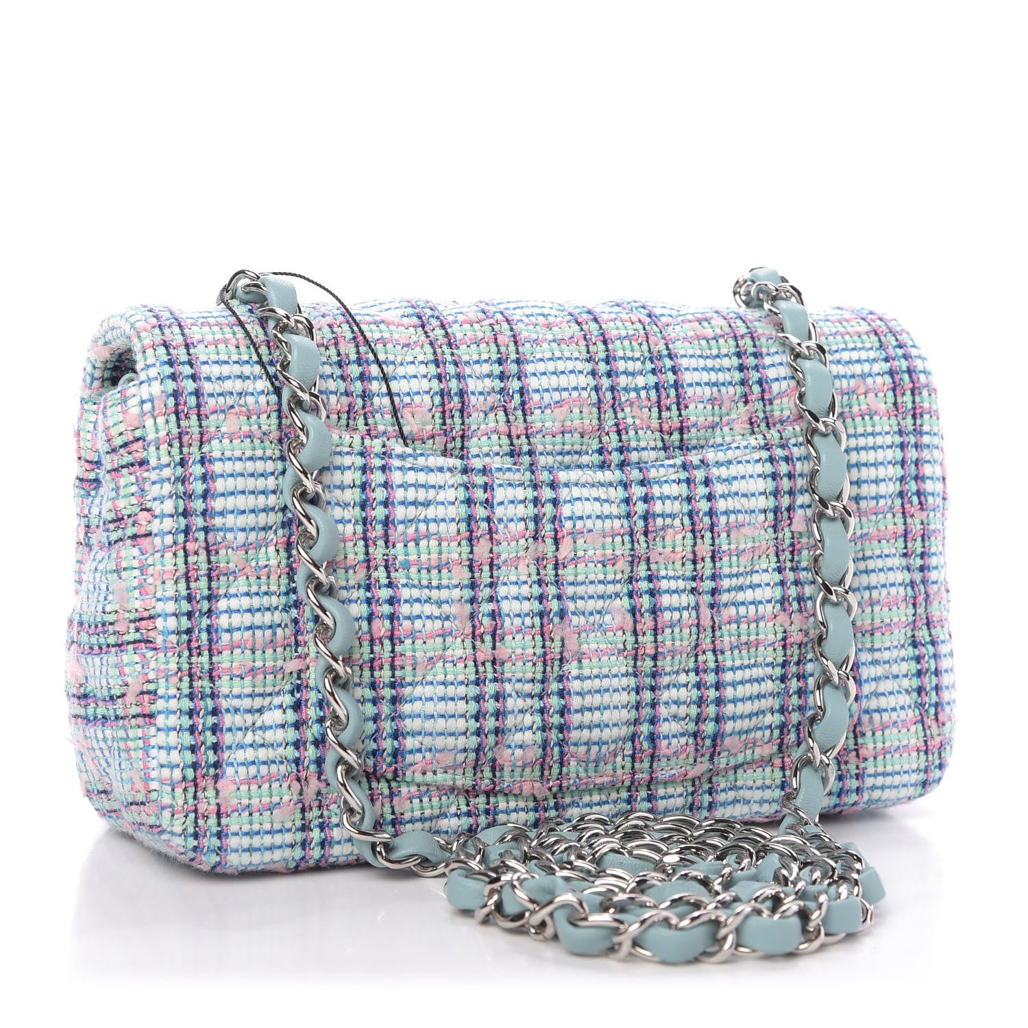 Chanel Quilted Mini Rectangular Flap Blue White 3 of 10