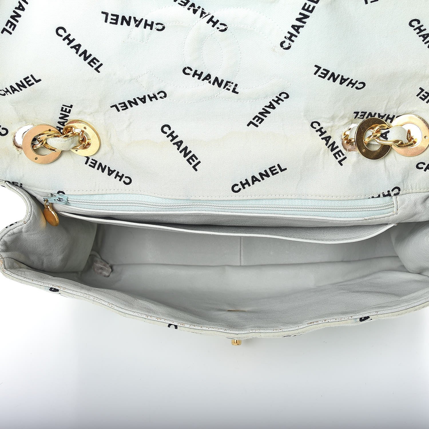 Chanel Canvas Quilted XL Jumbo Single Flap Green 5 of 24