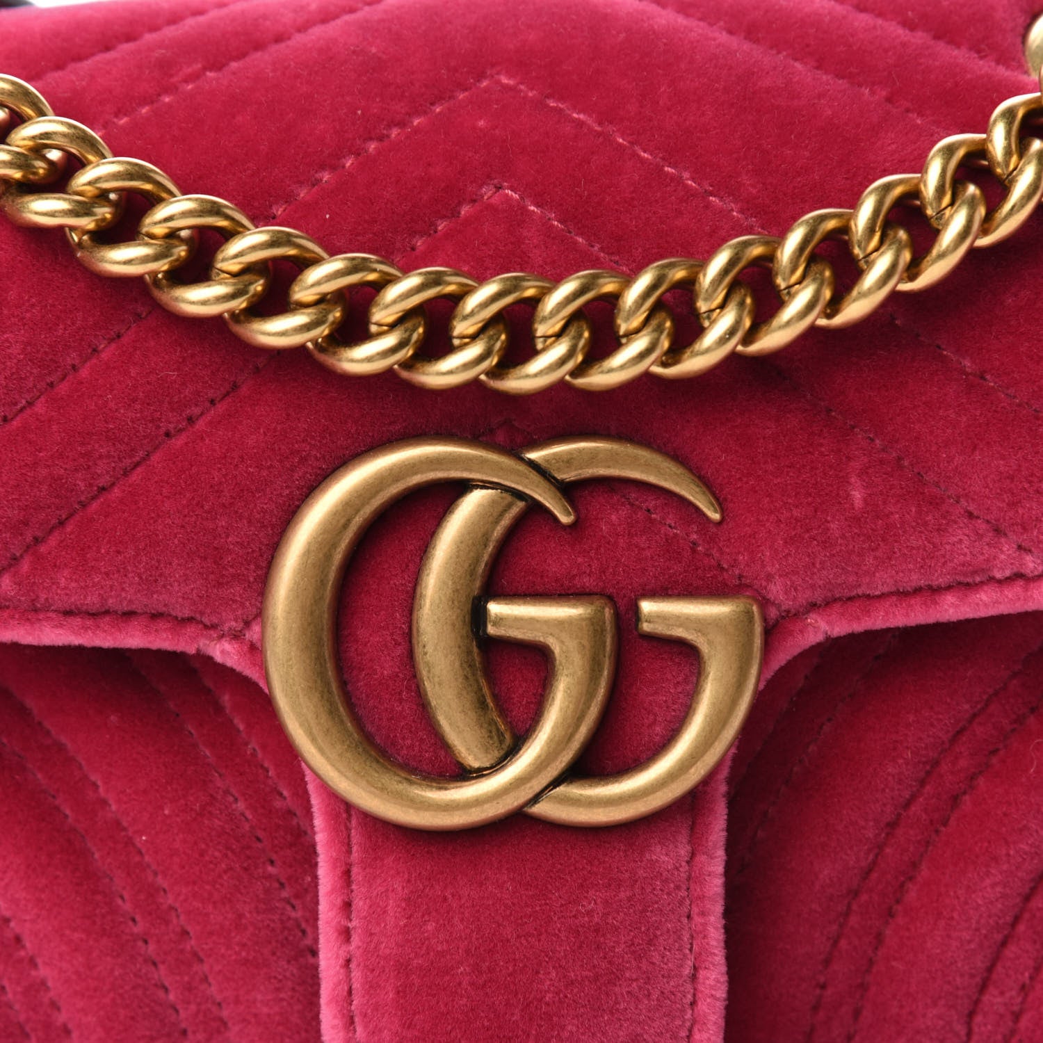 Gucci Velvet Matelasse Mini GG Marmont Shoulder Bag Light Raspberry Rose 11 of 11