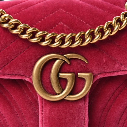 Gucci Velvet Matelasse Mini GG Marmont Shoulder Bag Light Raspberry Rose 11 of 11