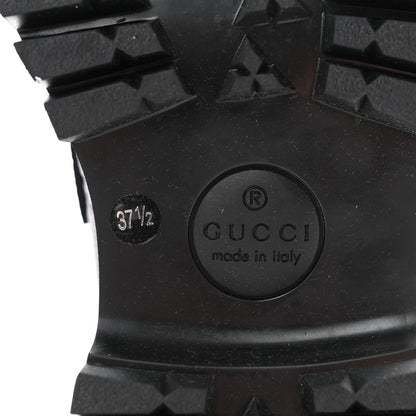 Gucci Piuma Calfskin Embossed Womens Platform Lug Sole Loafers 37.5 Black 7 of 12