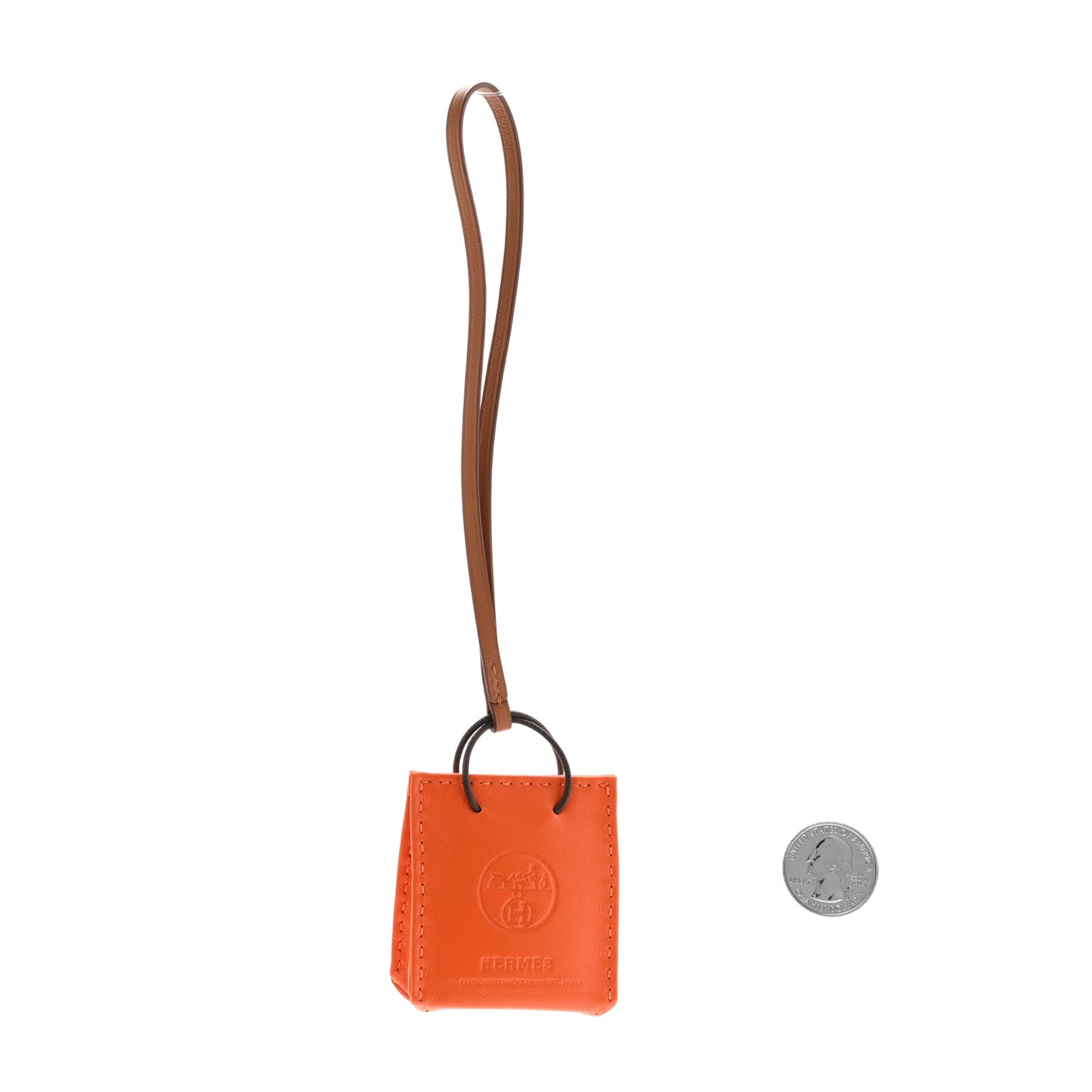Milo Lambskin Swift Shopping Bag Charm Feu Gold