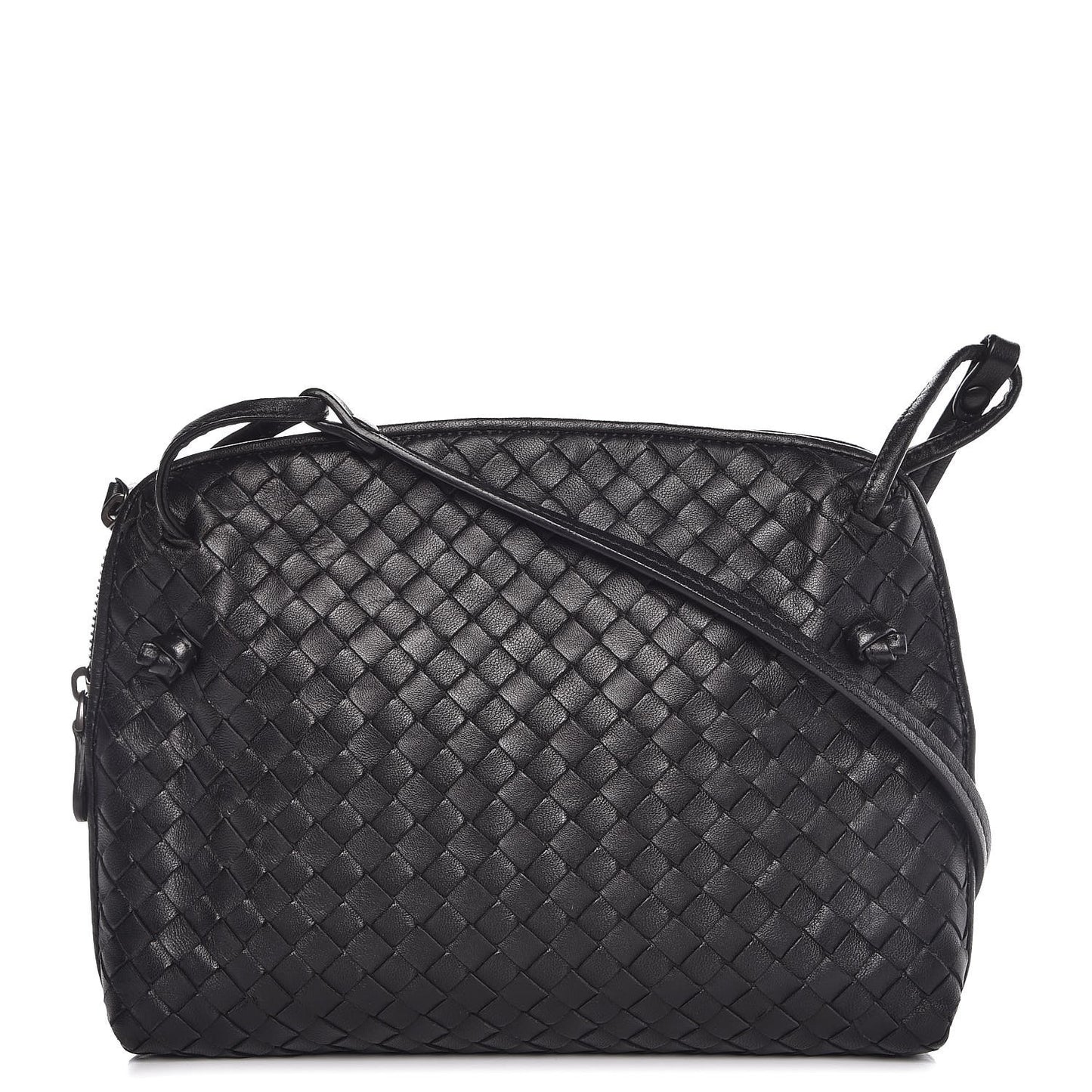 Nappa Intrecciato Pillow Crossbody Messenger Black