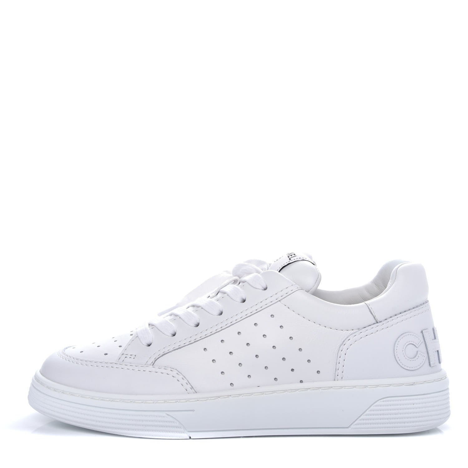 Chanel Calfskin Womens Logo Sneakers 40.5 White 1 of 11