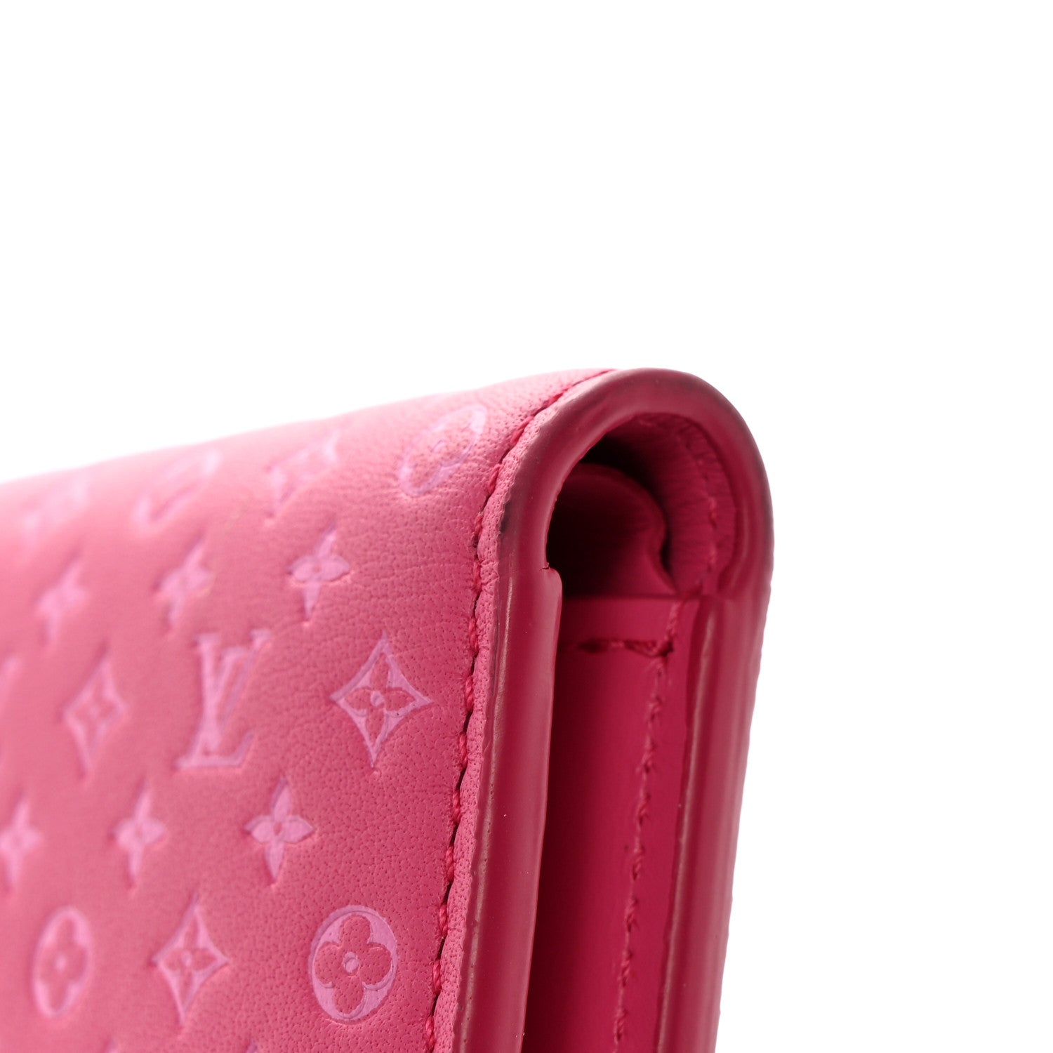 Louis Vuitton Calfskin Nanogram Embossed Victorine Wallet Rose 10 of 11