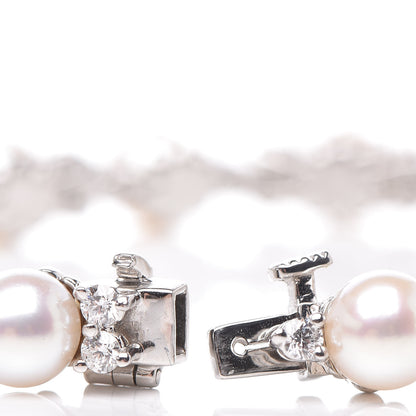 Tiffany Platinum Diamond Akoya Pearl 6.5-7mm Aria Bracelet 5 of 6